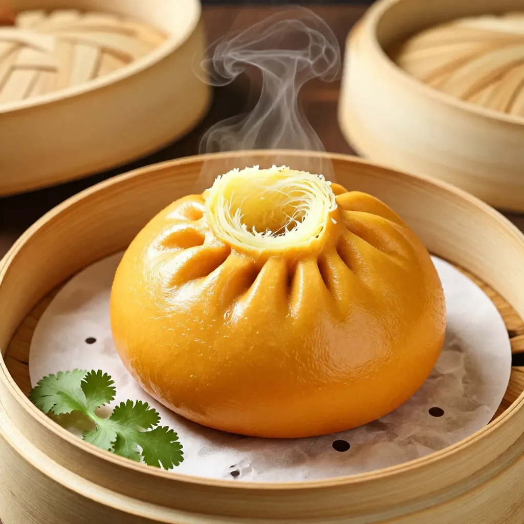 Pumpkin Flower Steamed Buns