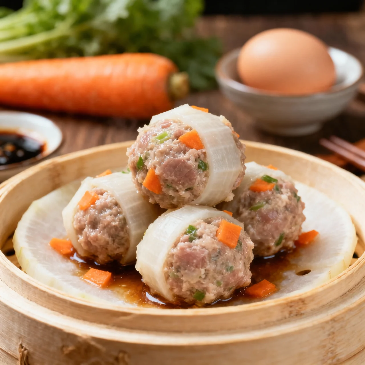 Boulettes de radis et porc