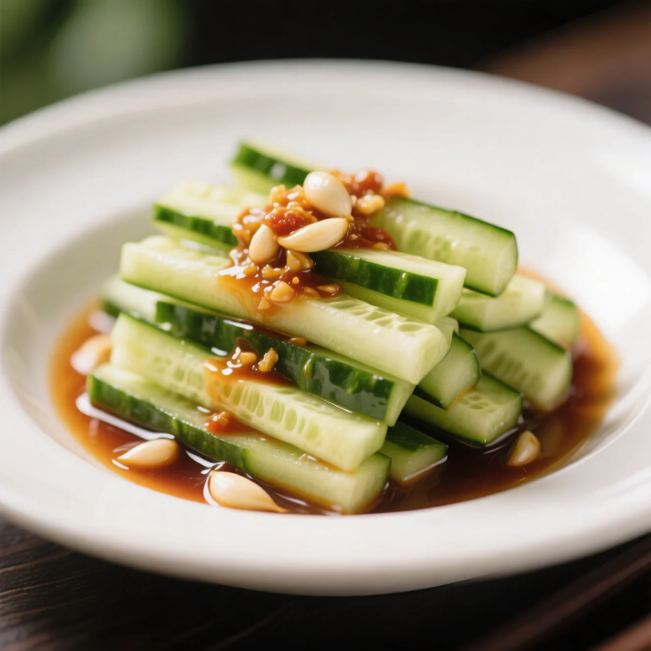 Lanières de concombre froides à la sauce savoureuse