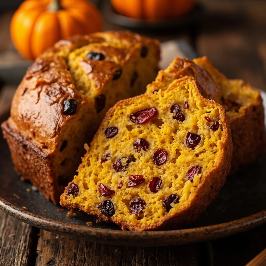 Pain à la citrouille et aux cranberries