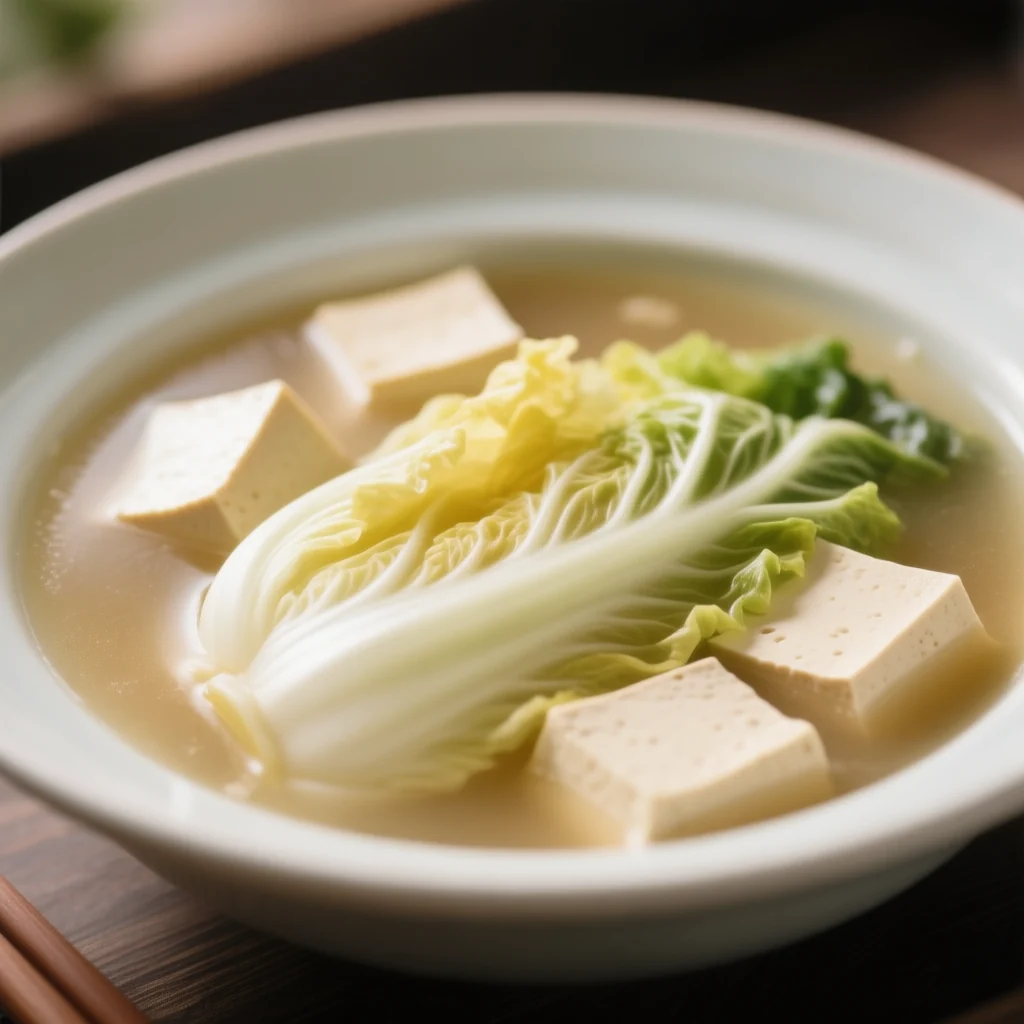 Soupe au chou chinois et tofu