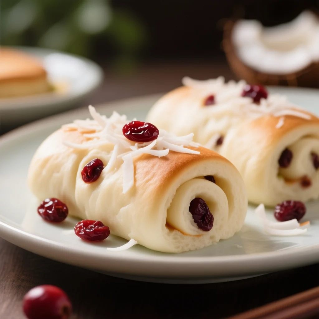 Pains au lait à la canneberge et à la noix de coco
