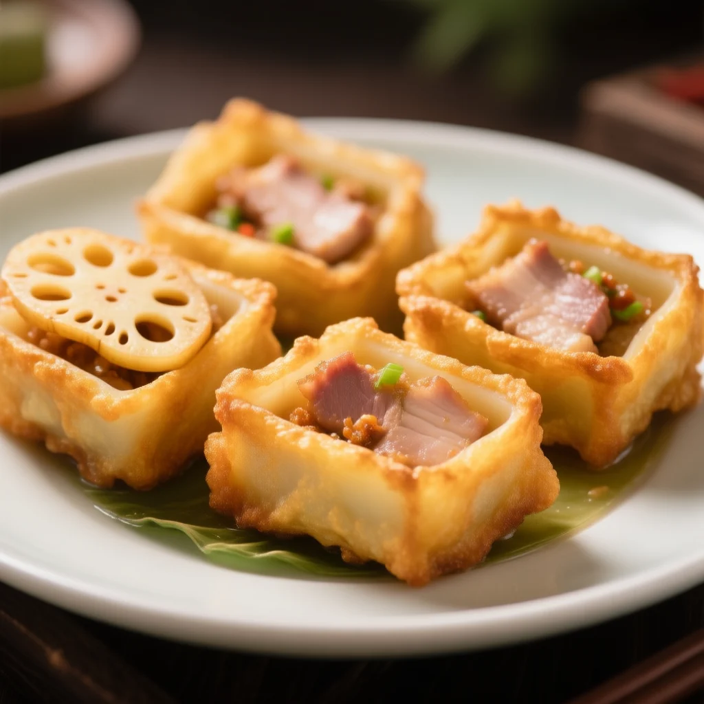 Boîtes de Racine de Lotus Poêlées Croustillantes