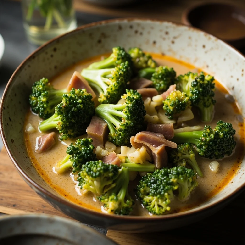 Brocolis dans un bouillon d'œufs savoureux