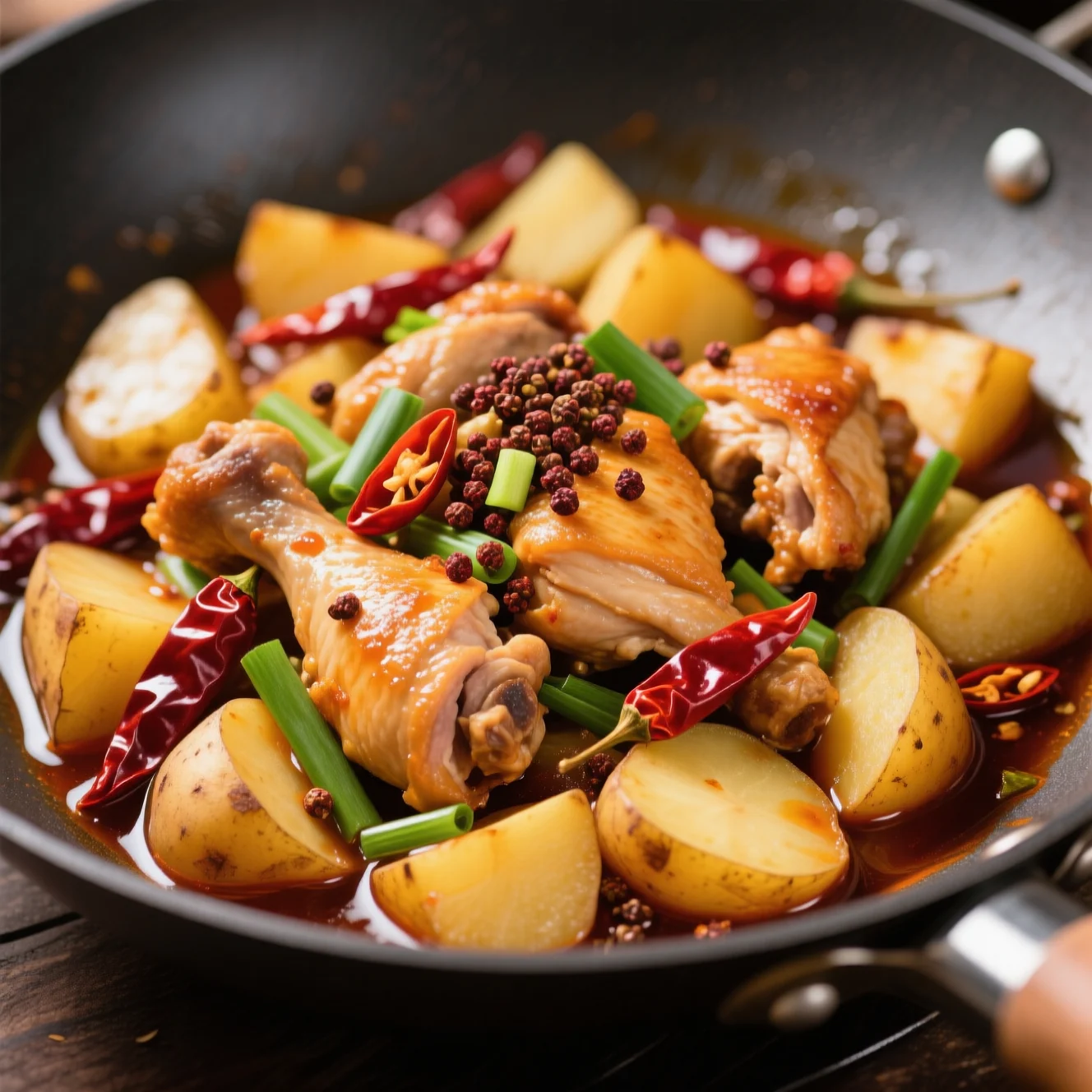 Poulet aux pommes de terre style Sichuan