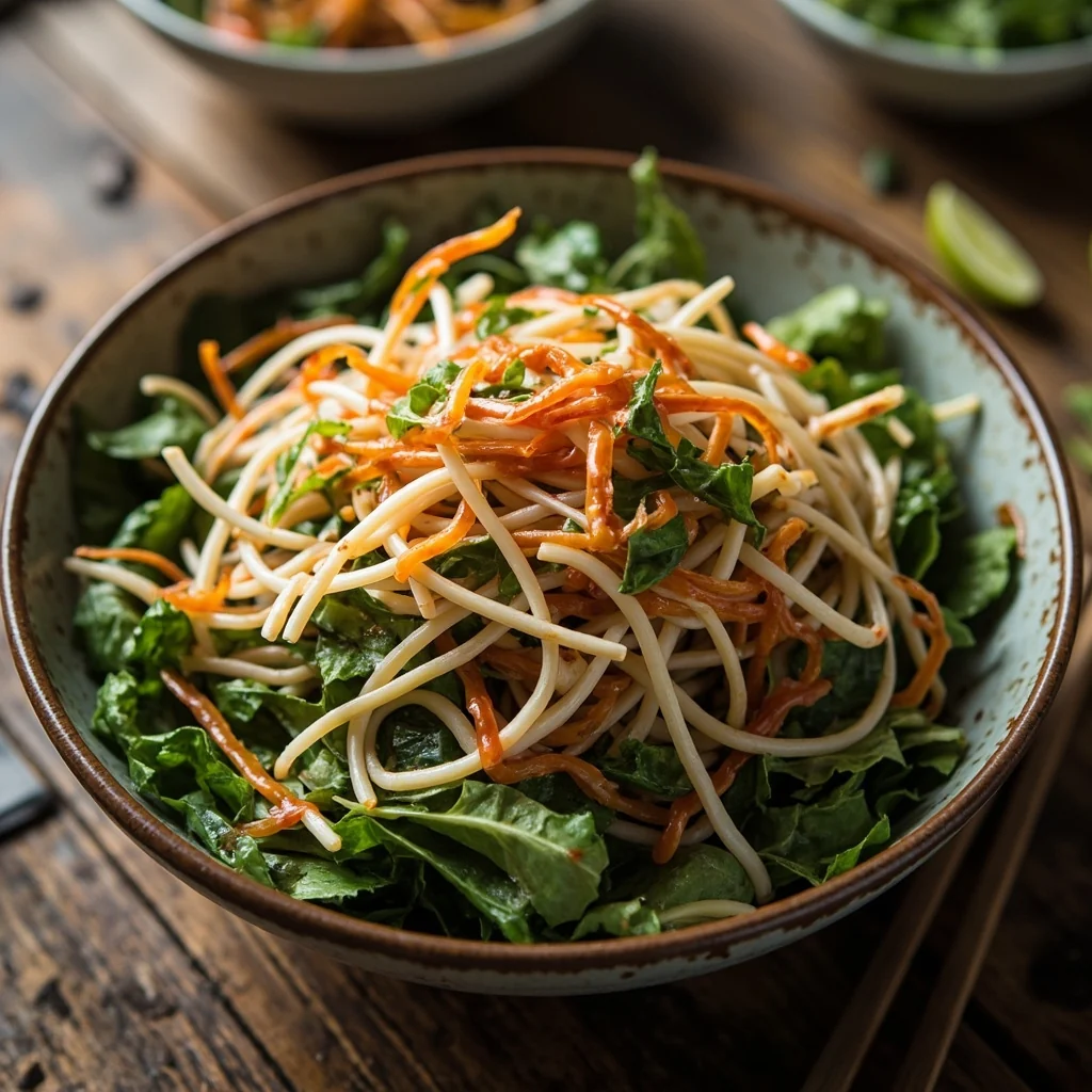 Salade croquante de germes de soja et épinards
