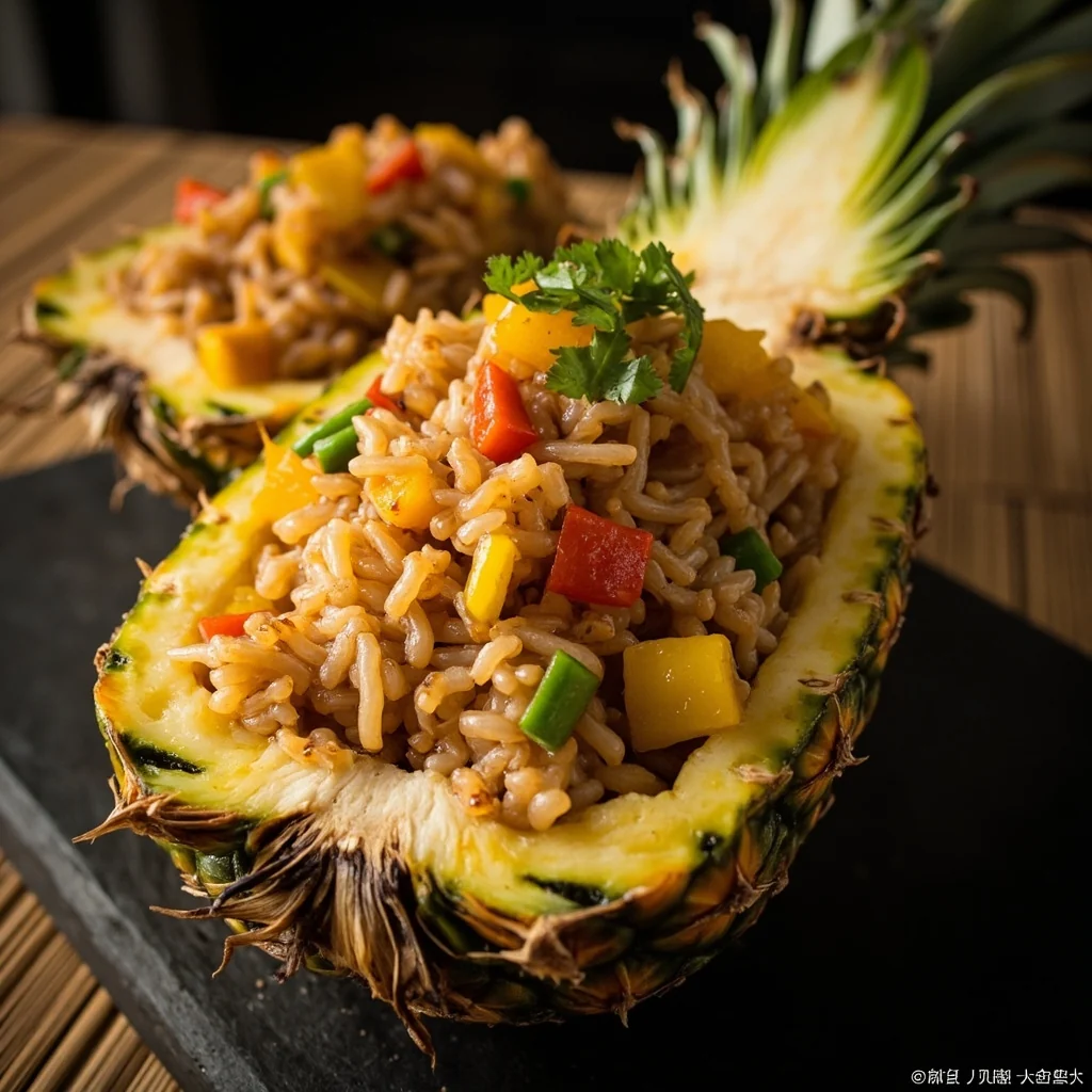 Riz à l'ananas farci