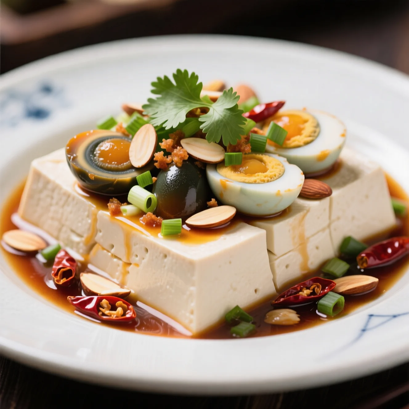 Tofu froid aux œufs de century conservés