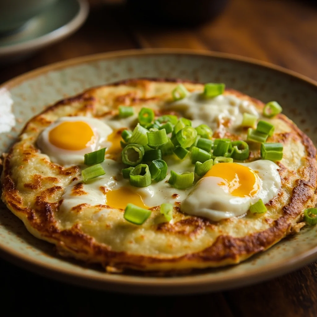 Crêpe aux œufs et oignons verts de grand-mère