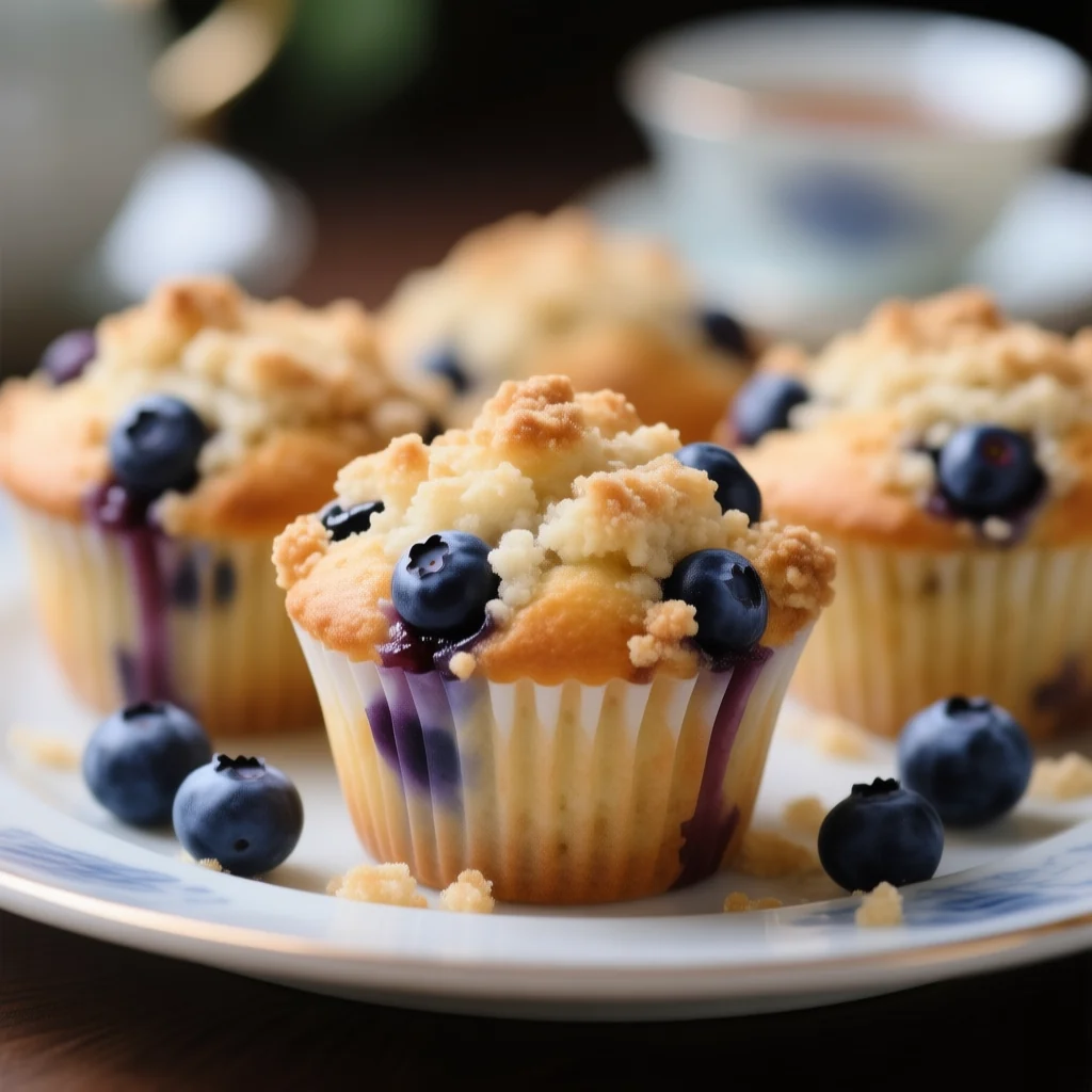 Muffins aux myrtilles avec crumble