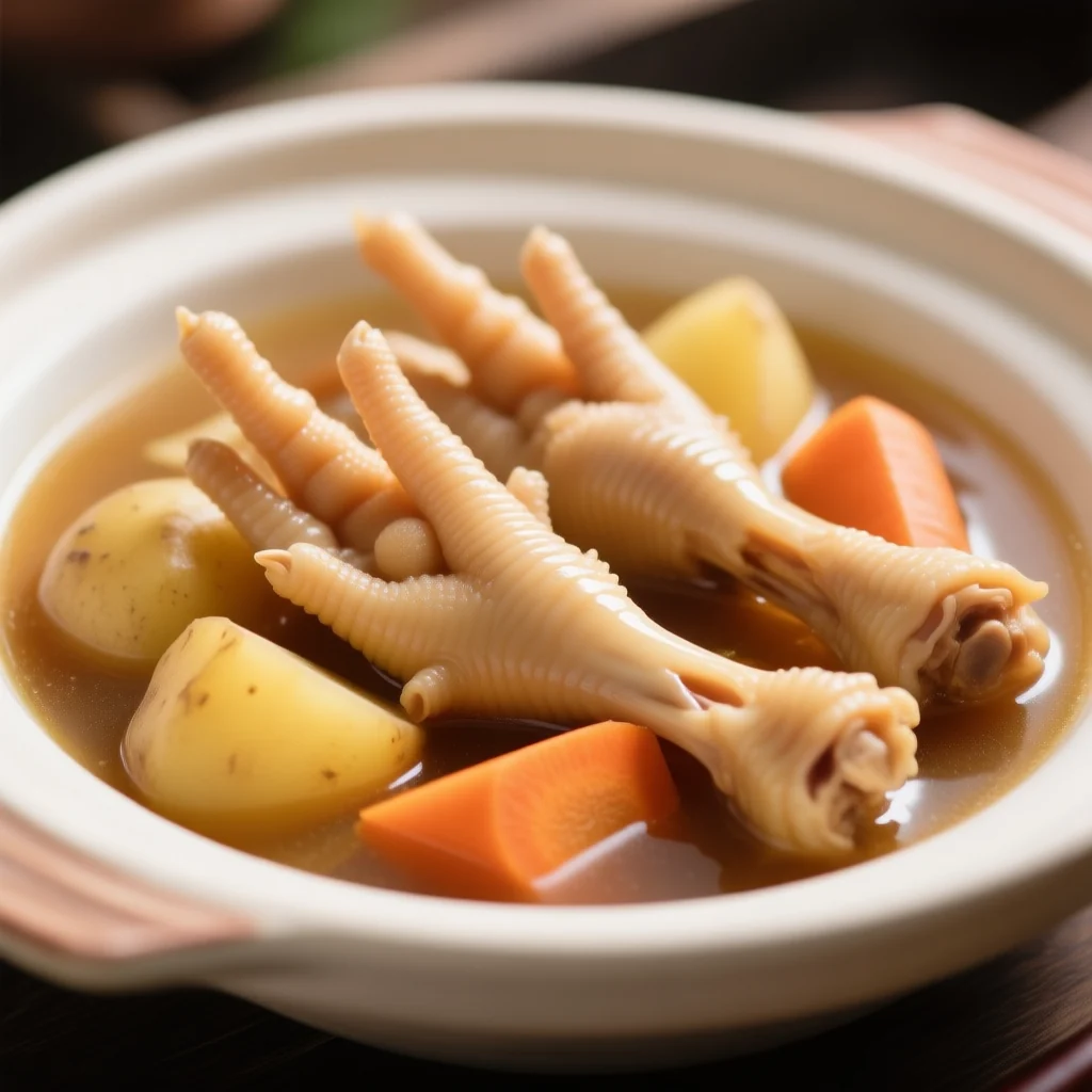 Ragoût de Pattes de Poulet Braisées Sans Huile