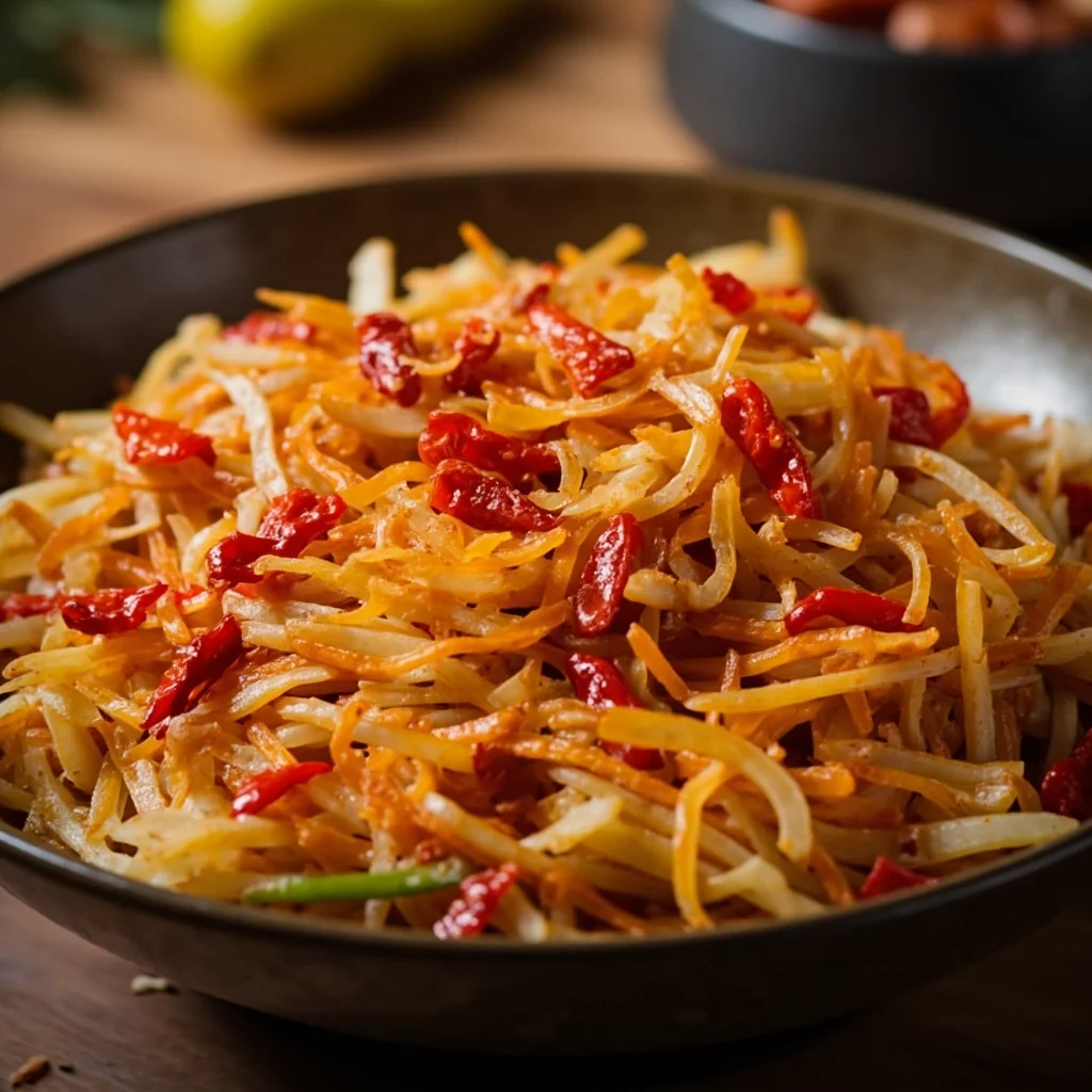 Lanières de pommes de terre aigres-douces