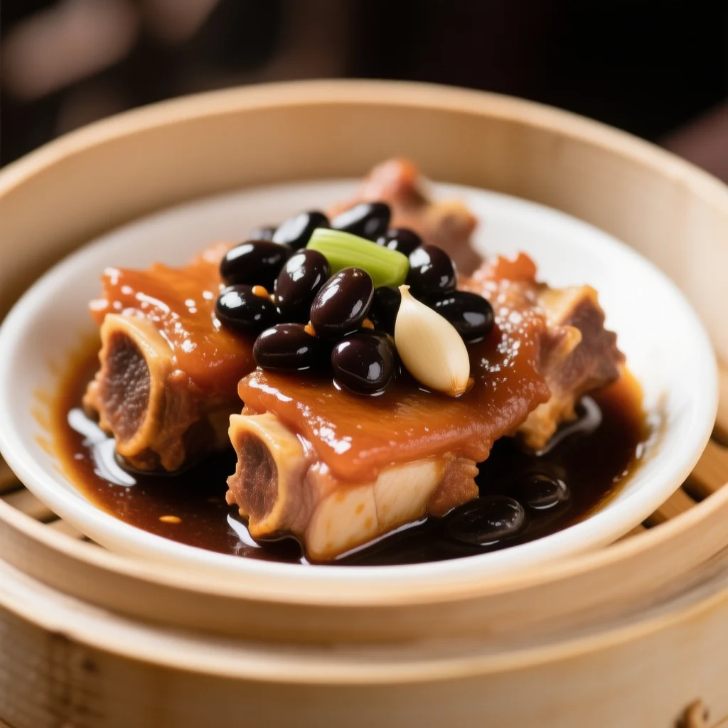 Côtes de porc à la sauce aux haricots noirs à la vapeur