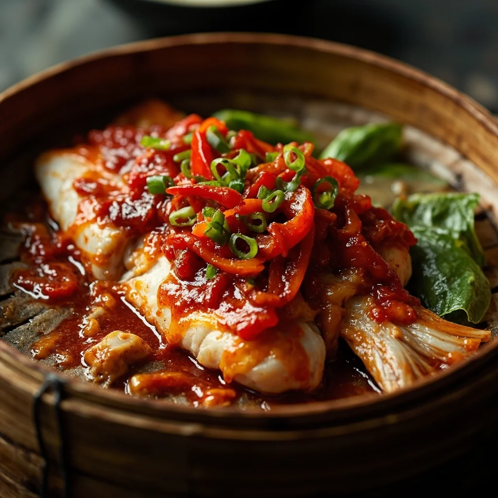 Poisson Entier Vapeur aux Deux Piments