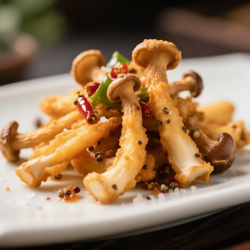 Champignons Eryngii croustillants au sel et poivre