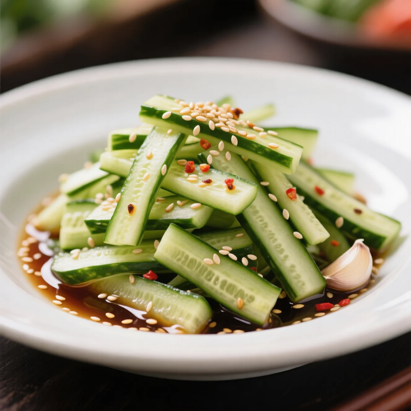 Lanières de concombre au sésame