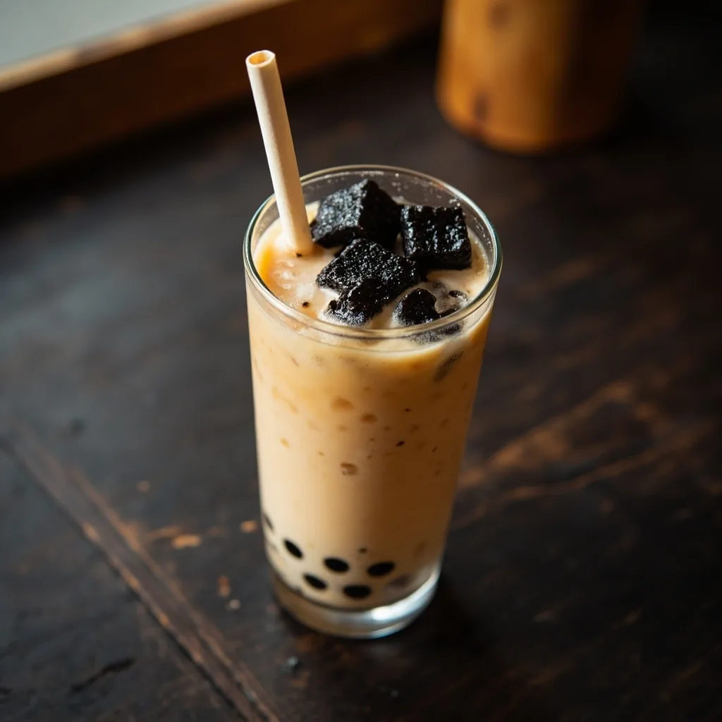 Gras-Jelly-Milchtee