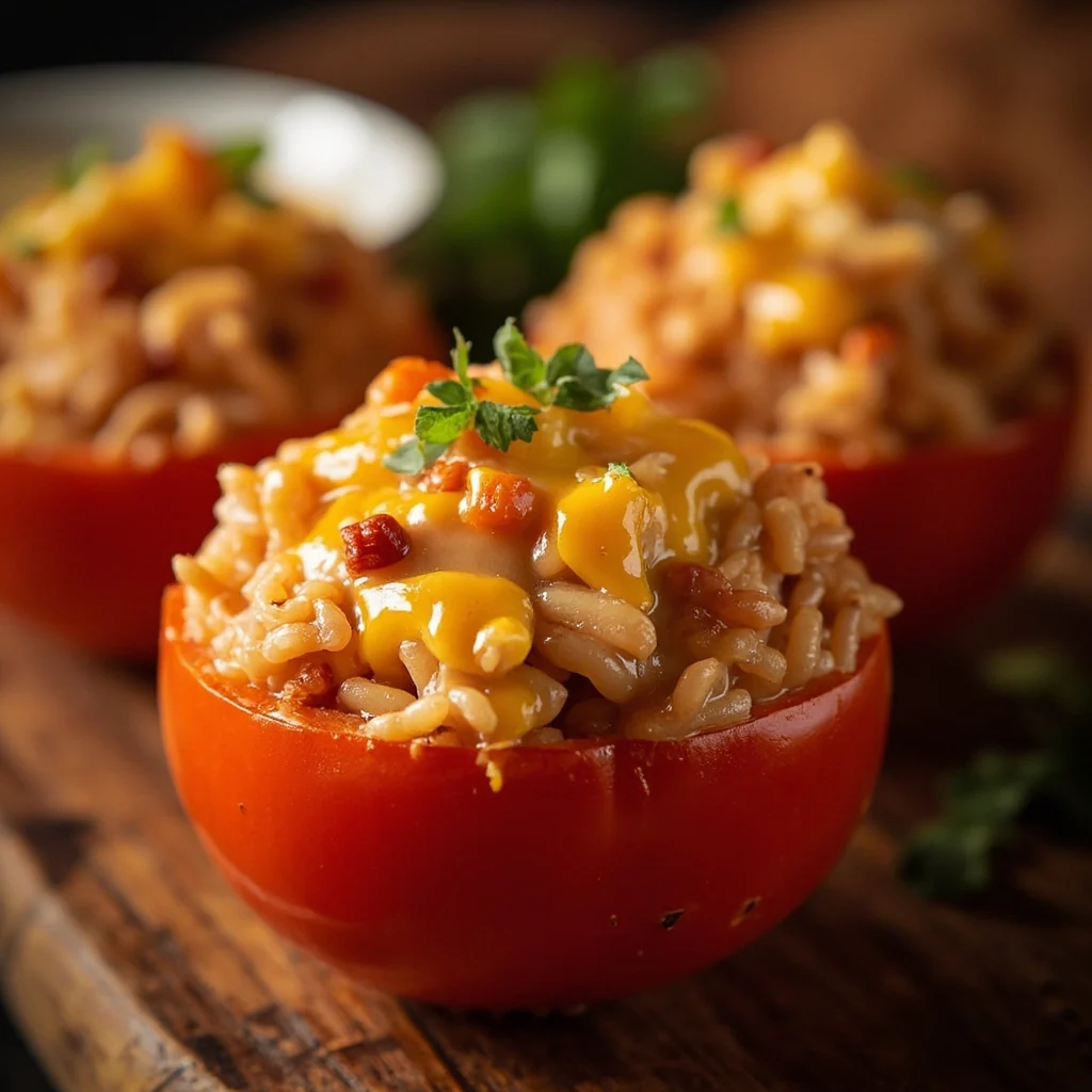 Tomates Farcies au Riz Fromagé