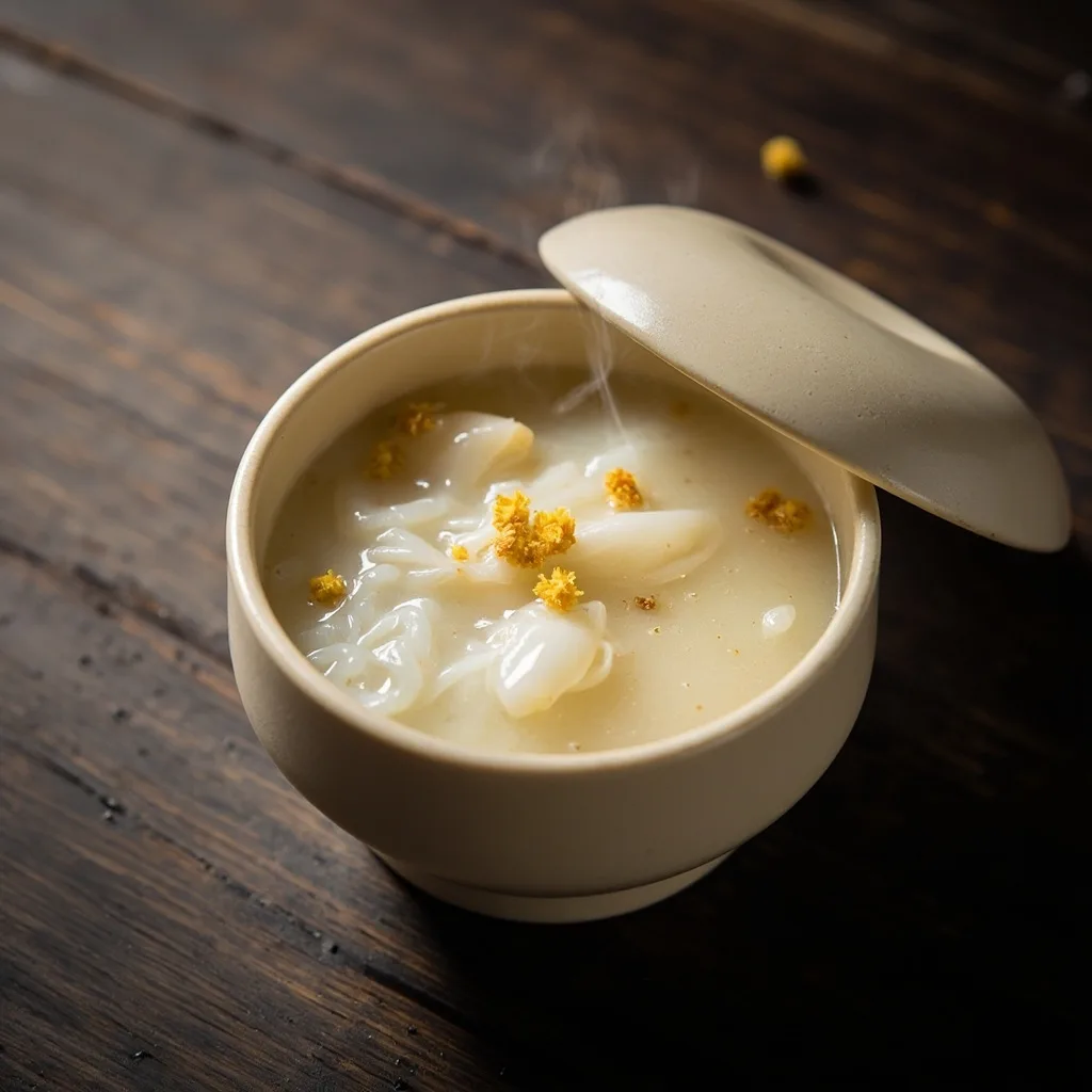 شوربة فطر الثلج وبذور اللوتس