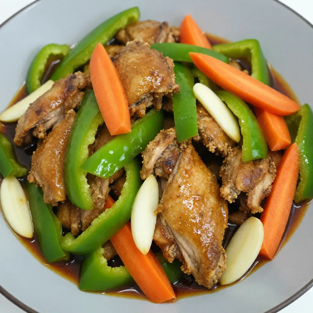 Poulet sauté aux poivrons verts