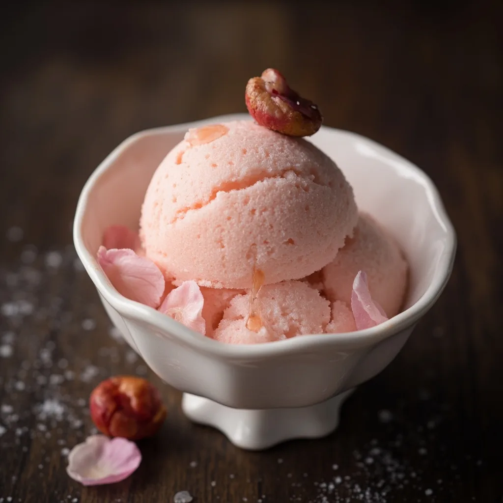 Sorbet à la rose et au litchi