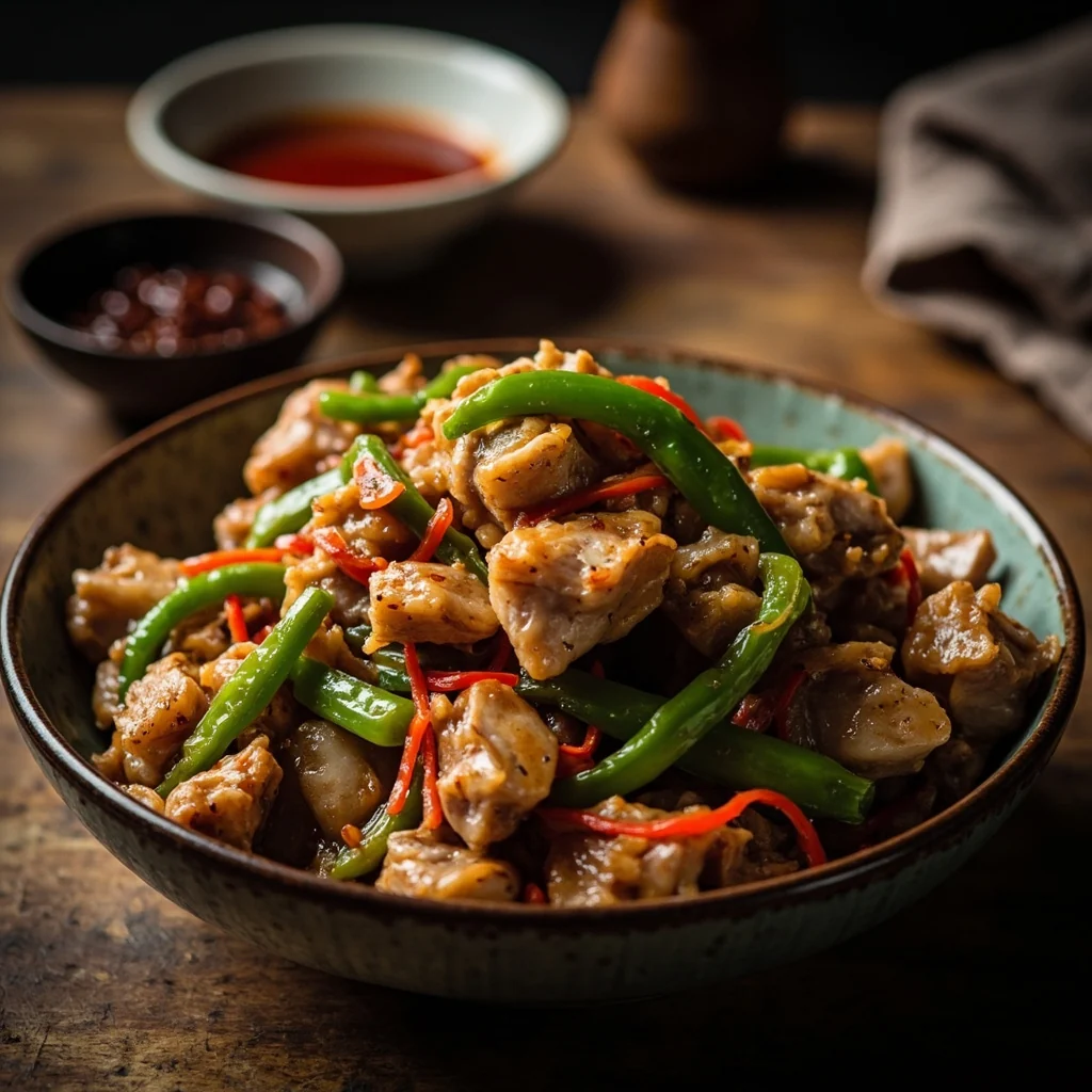 Porc Cuit Deux Fois avec Poivrons Verts