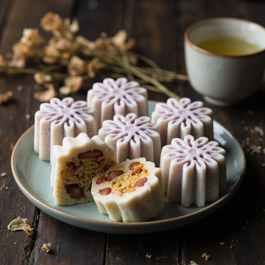 Quinoa Honey Bean Pork Floss Snow Skin Mooncake