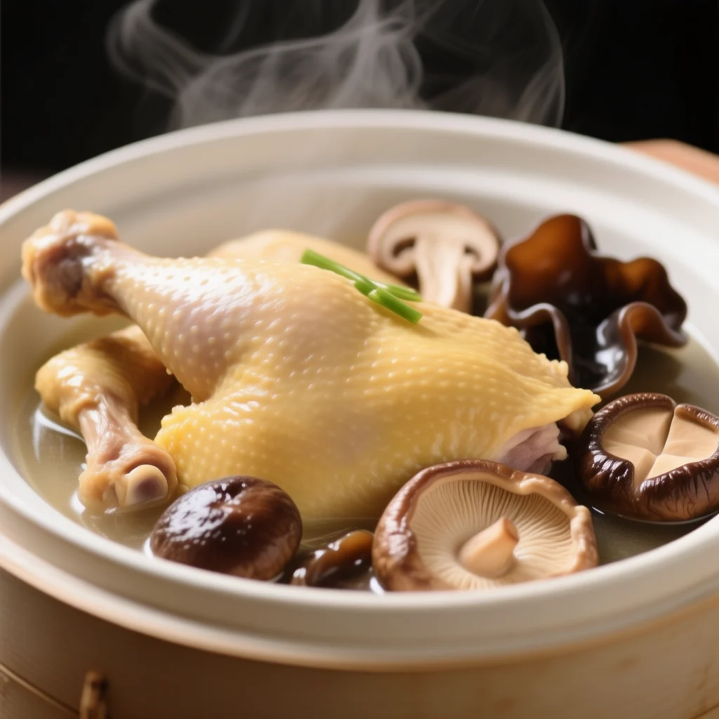 Shiitake and Wood Ear Steamed Chicken