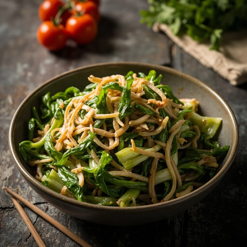 Chrysanthème poêlé à l'ail