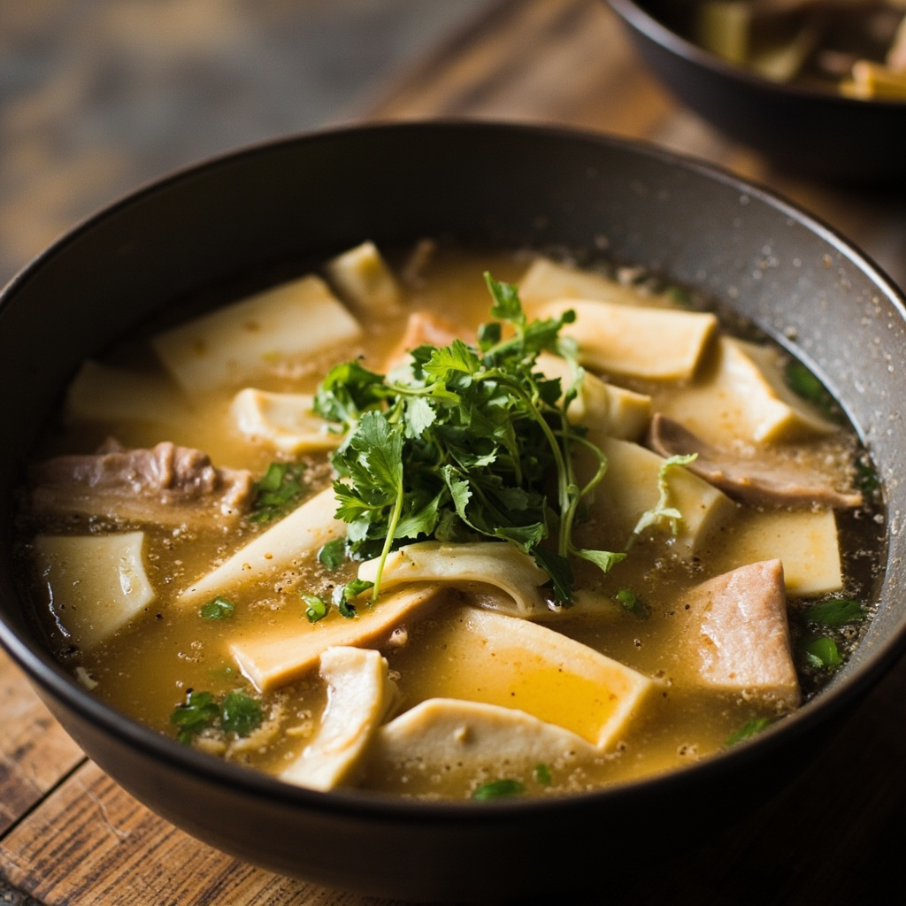 Egg Skin Tofu Soup