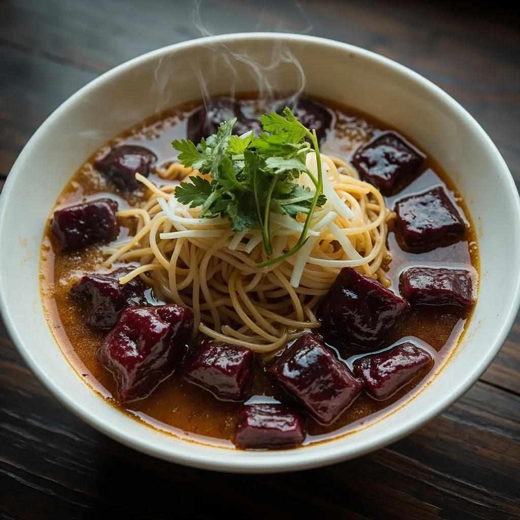 Glass Noodles and Pork Blood Soup
