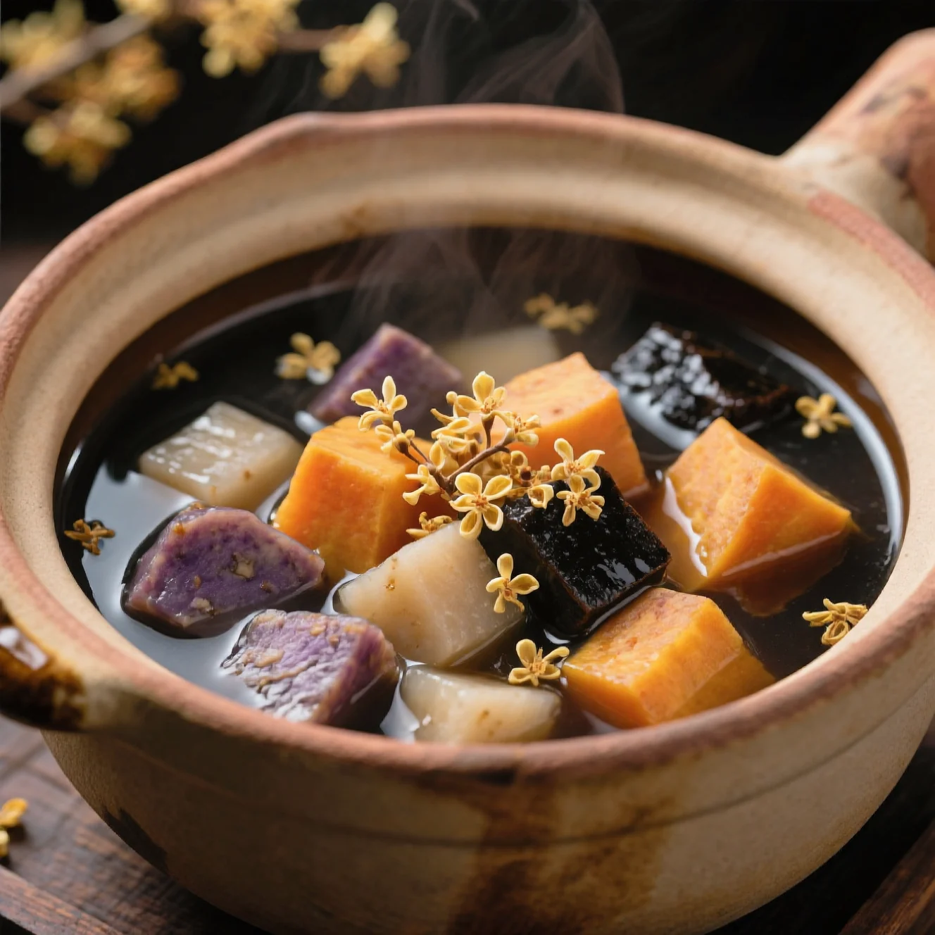 Soupe dessert patate douce et taro