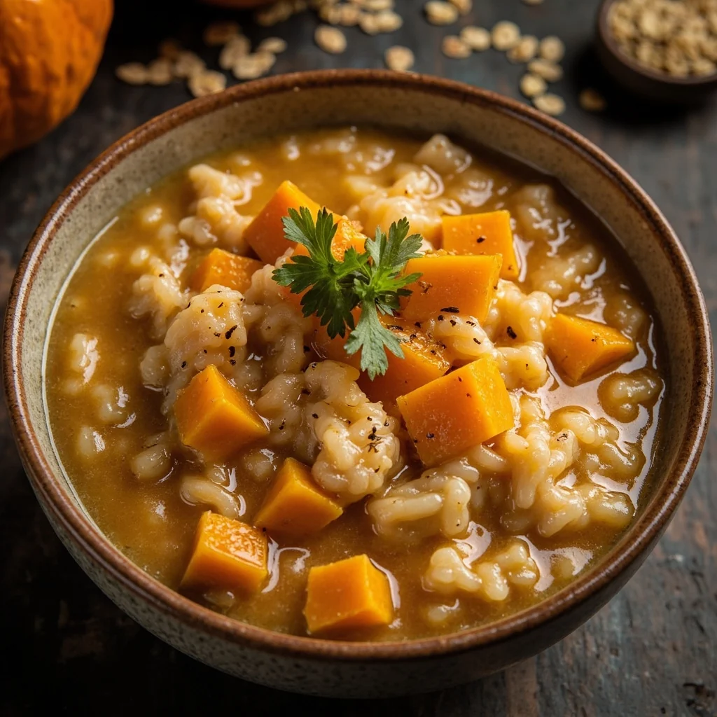 Porridge à la citrouille et flocons d'avoine