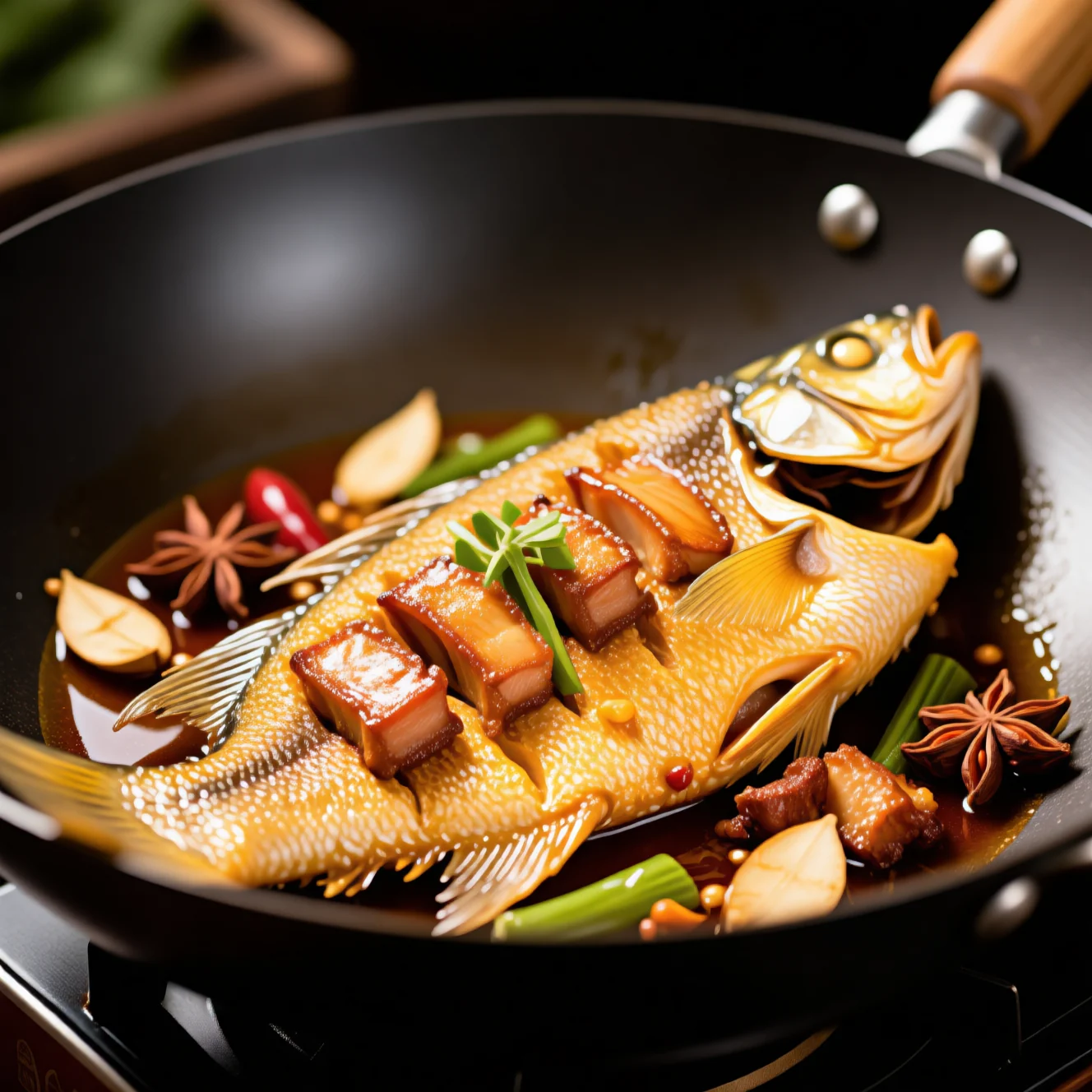 Poisson Gougang Cuit Deux Fois