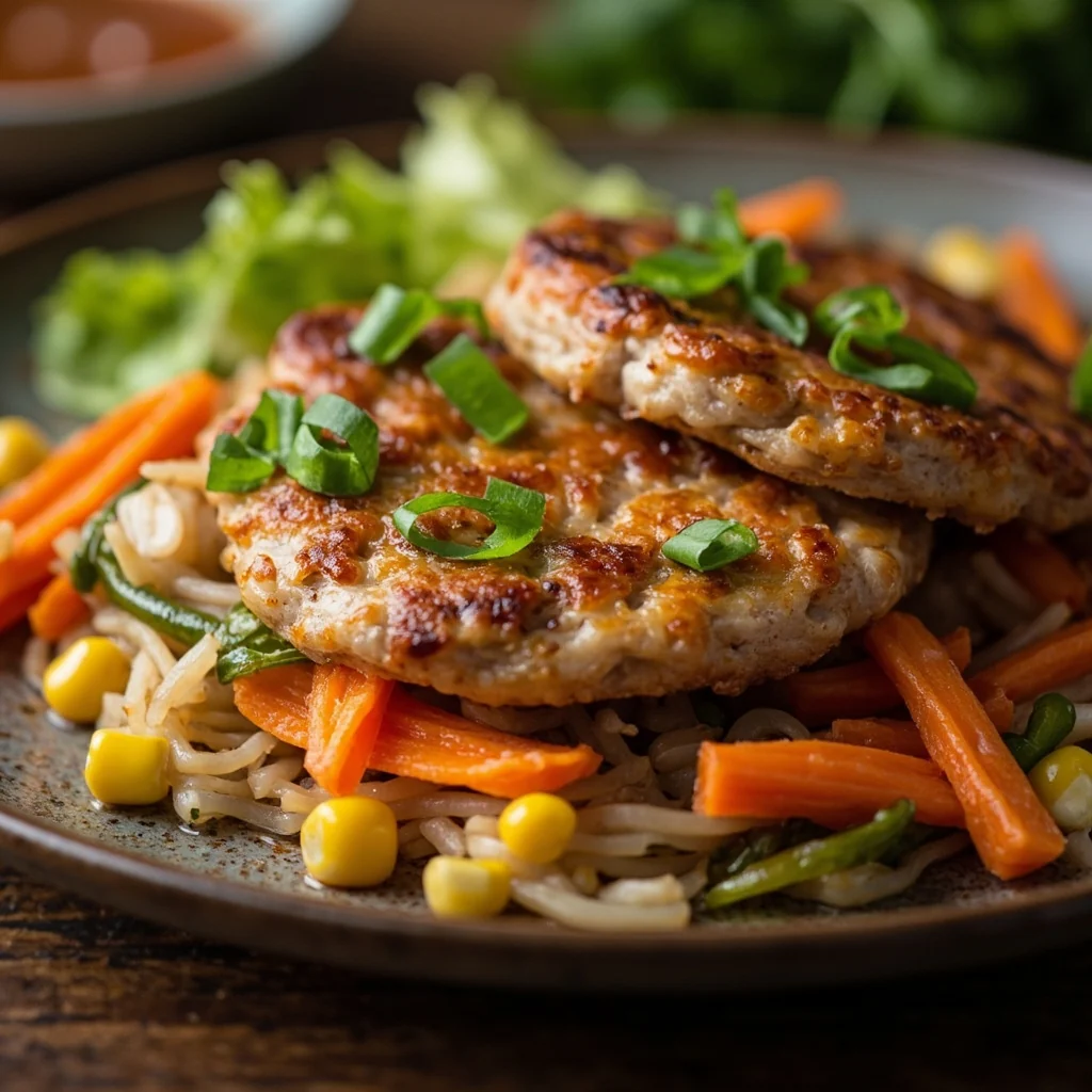 Galette de Porc Vapeur aux Légumes de Printemps