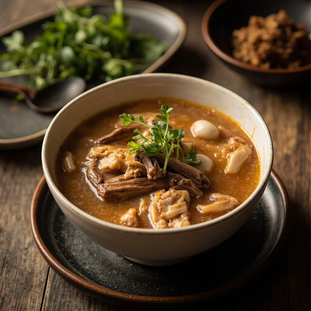 Soupe de taro et pigeon