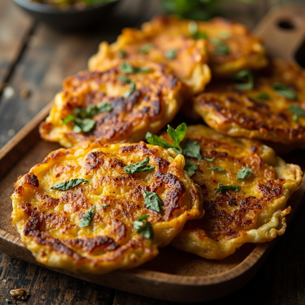 Crêpes à la citrouille et à l'ail