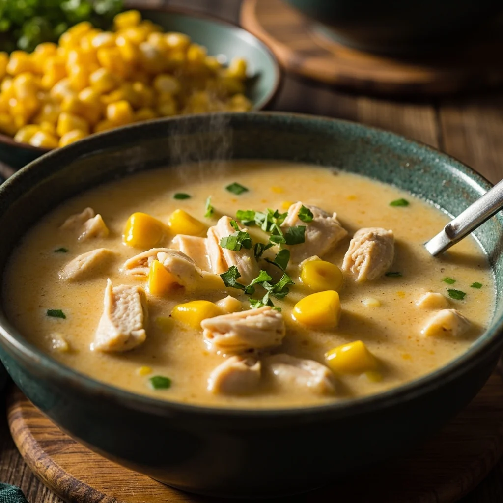 Soupe Veloutée au Poulet et au Maïs Doux