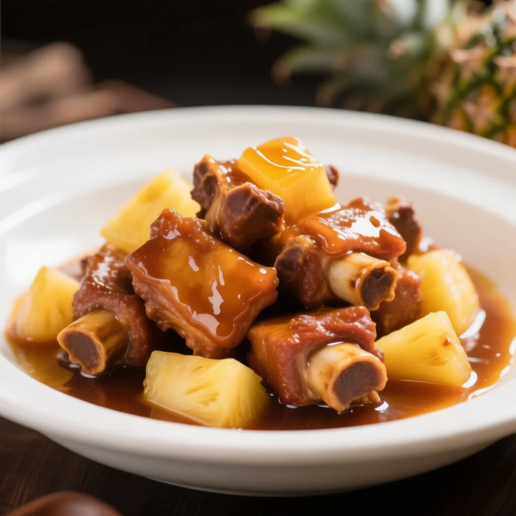 Côtes de levade braisées à l'ananas