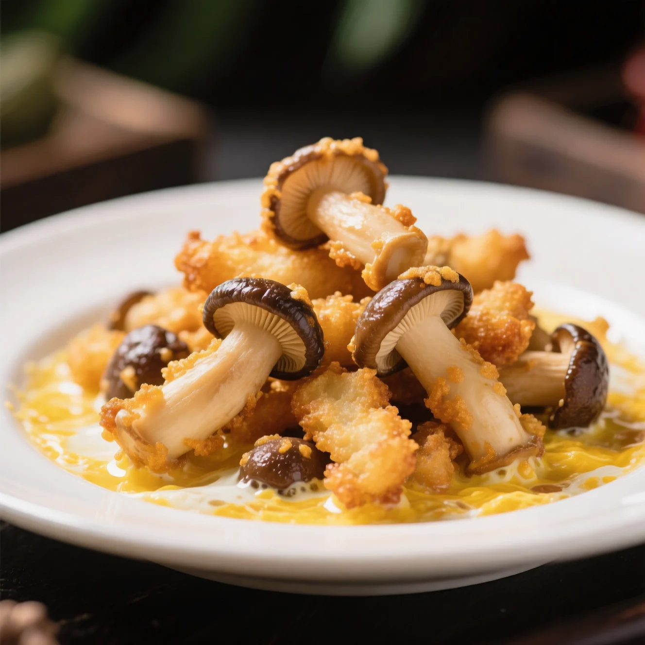 Champignons Oysters Croustillants Frits