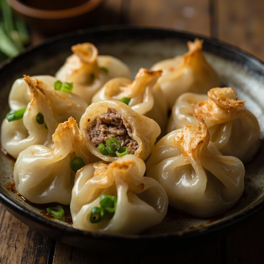 Boulettes de porc et ciboulette poêlées