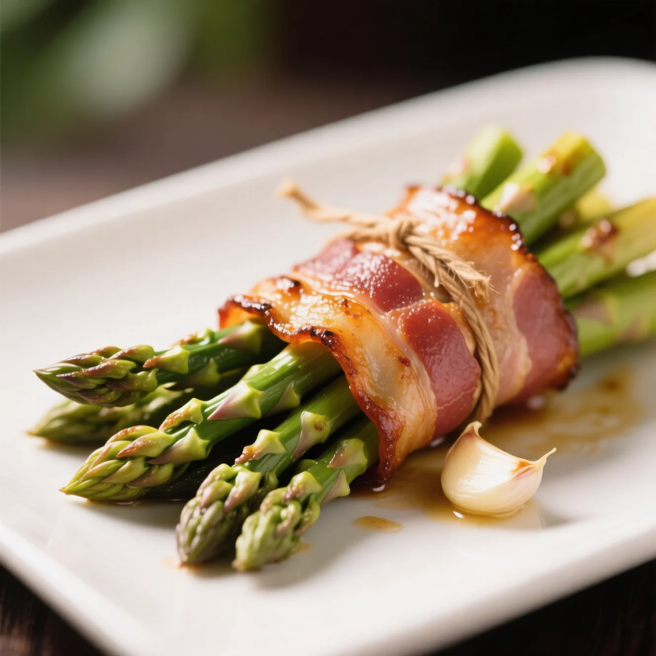 Asperges envelopées de bacon croustillant