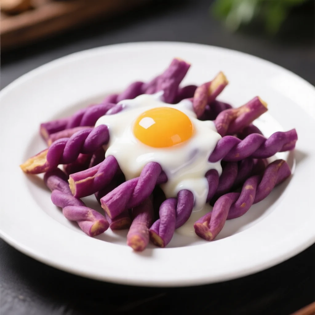 Frites Torsadées à la Patate Douce Violette