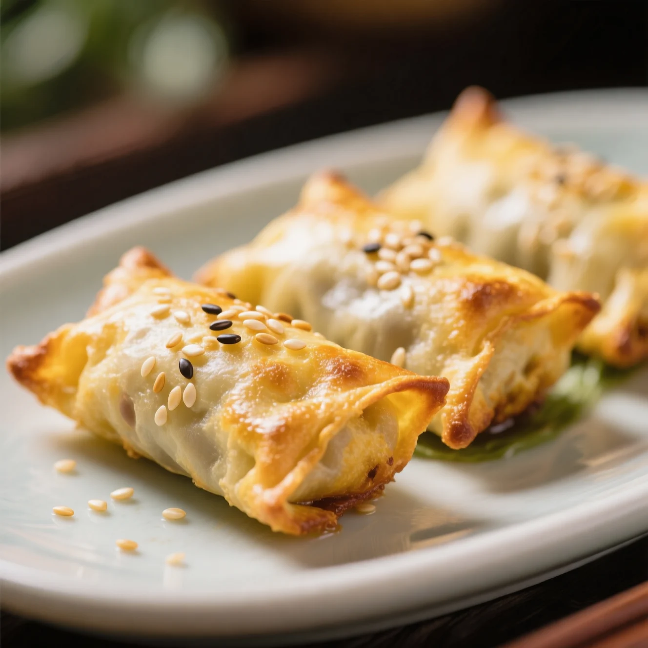 Rouleaux d'œufs dorés croustillants