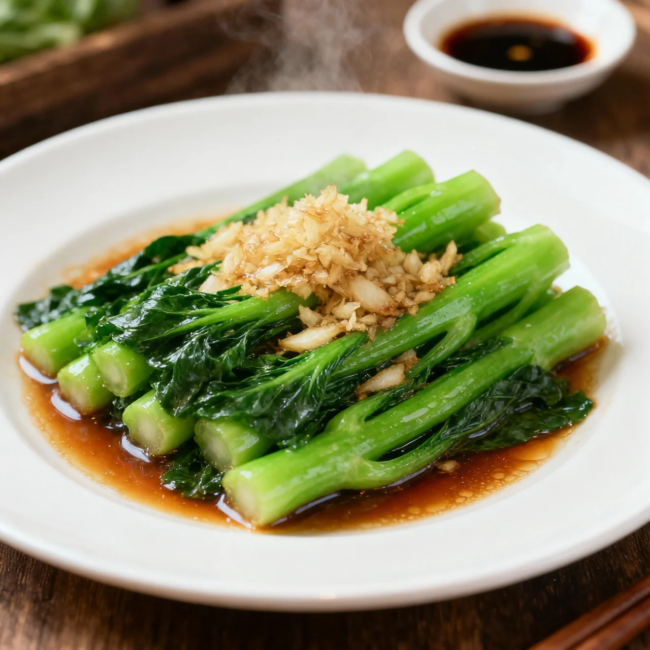 Chou vert chinois au gingembre haché