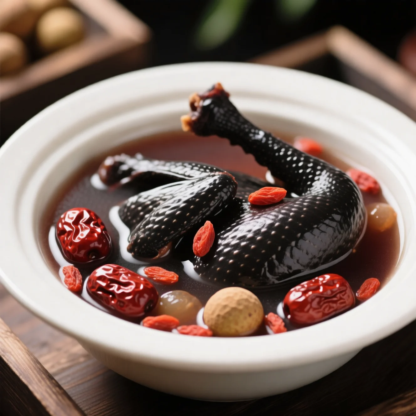 Soupe de poulet noir nourrissante pour le sang