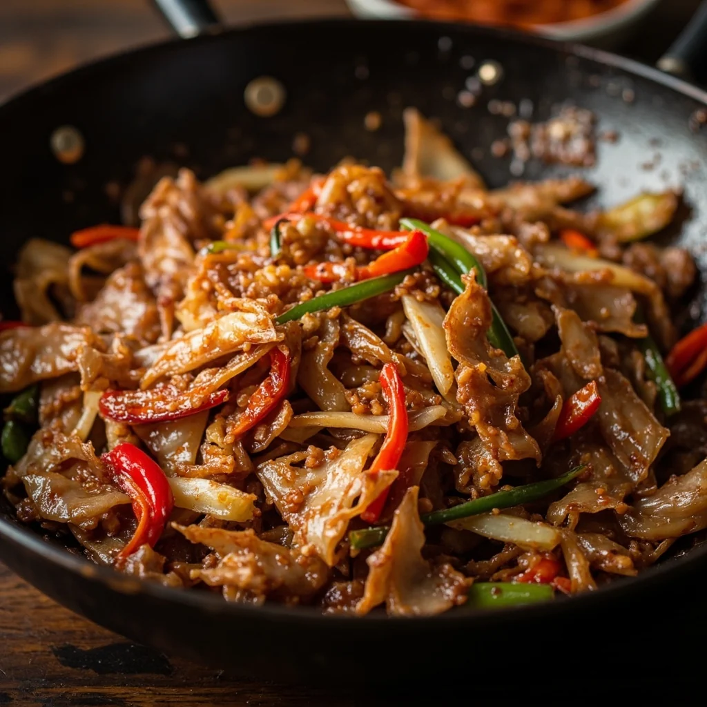 Sauté de Peau de Porc Épicé