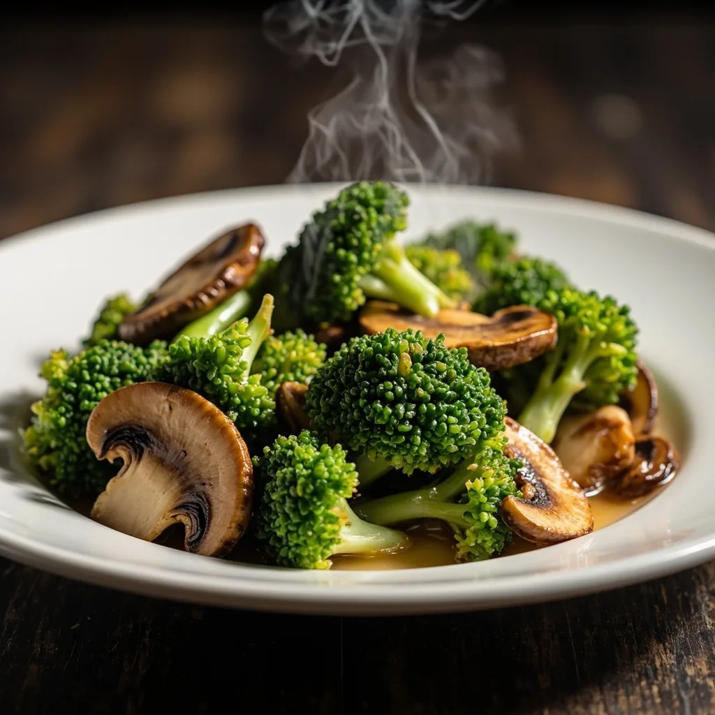 Gebratener Brokkoli mit Shiitake und Champignons