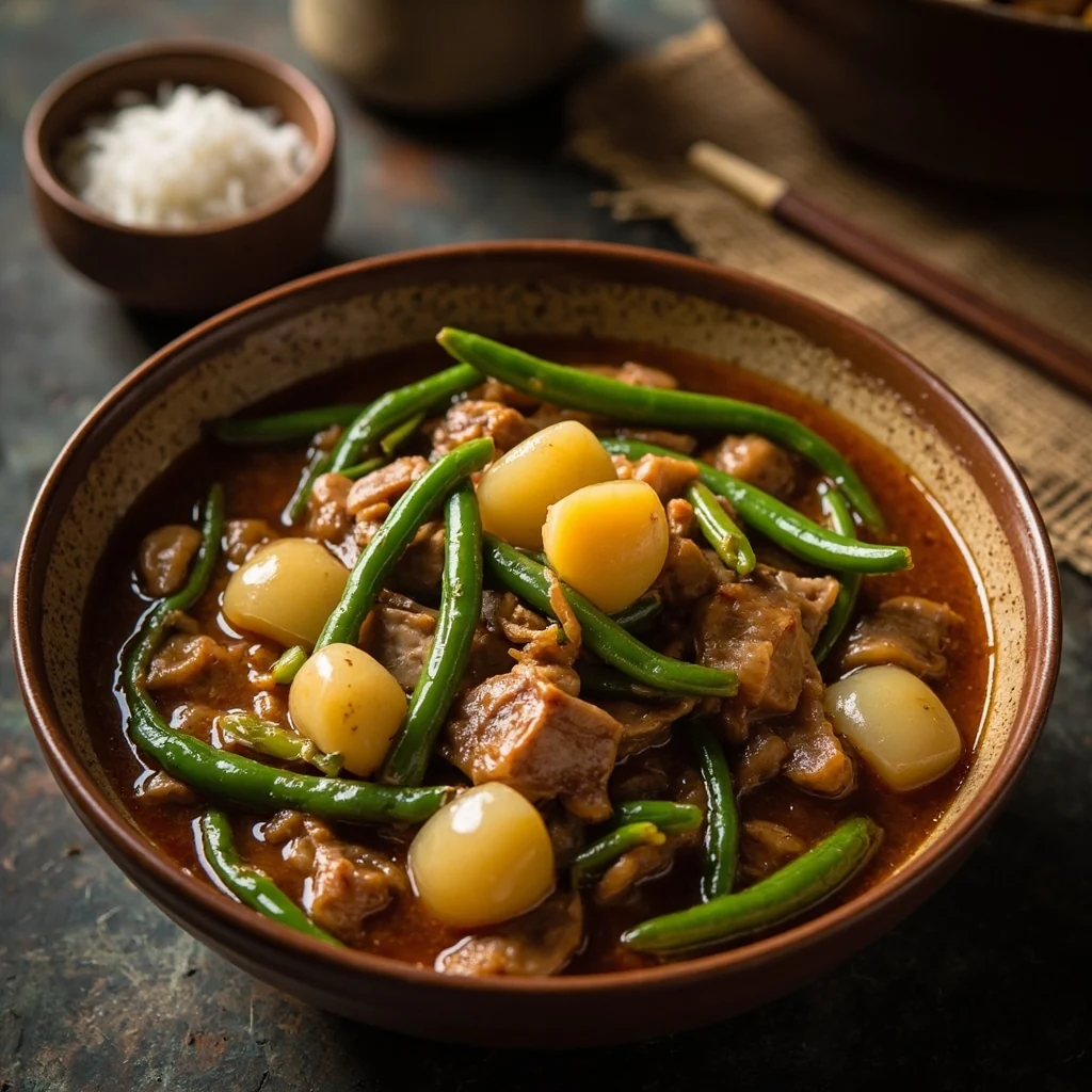 Ragoût copieux de pommes de terre et haricots verts