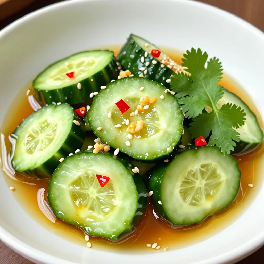 Gurken mit Knoblauch-Chili-Sauce